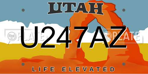 U247AZ Utah License Plate