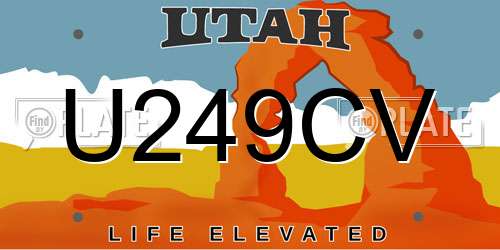 U249CV Utah License Plate