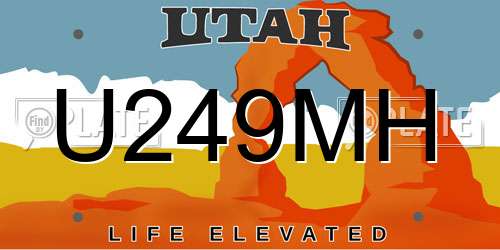 U249MH Utah License Plate