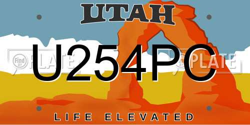 U254PC Utah License Plate