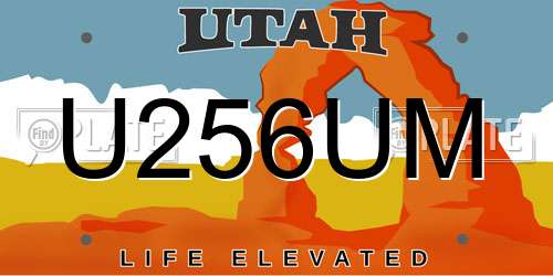 U256UM Utah License Plate
