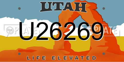 U26269 Utah License Plate