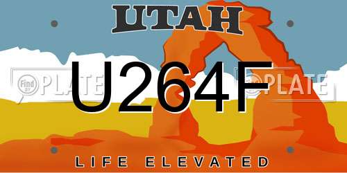 U264F Utah License Plate