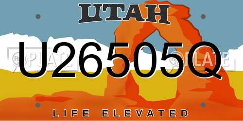 U26505Q Utah License Plate