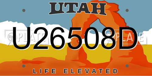 U26508D Utah License Plate