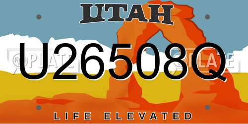 U26508Q Utah License Plate