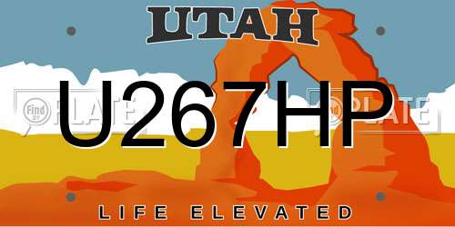 U267HP Utah License Plate