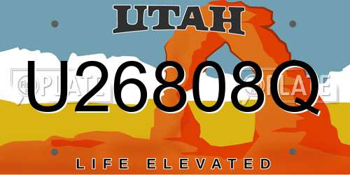 U26808Q Utah License Plate