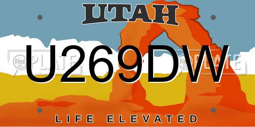 U269DW Utah License Plate