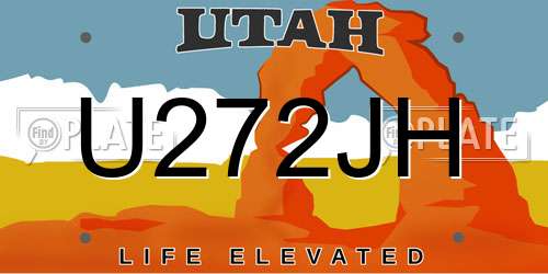 U272JH Utah License Plate