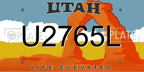 U2765L Utah License Plate