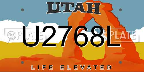 U2768L Utah License Plate