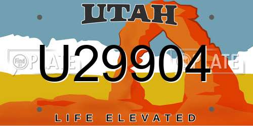 U29904 Utah License Plate