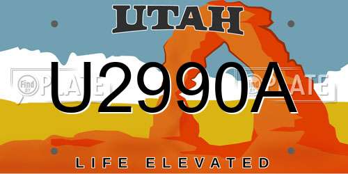 U2990A Utah License Plate