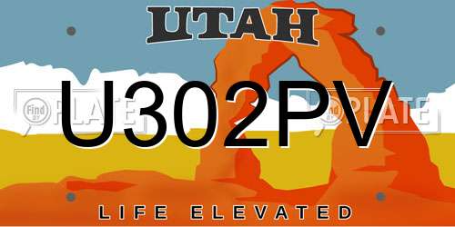 U302PV Utah License Plate