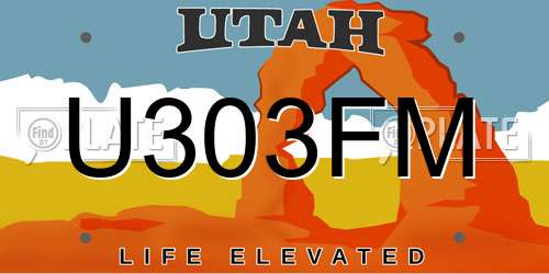 U303FM Utah License Plate