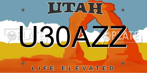U30AZZ Utah License Plate