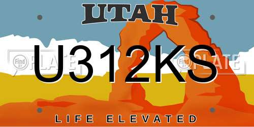 U312KS Utah License Plate