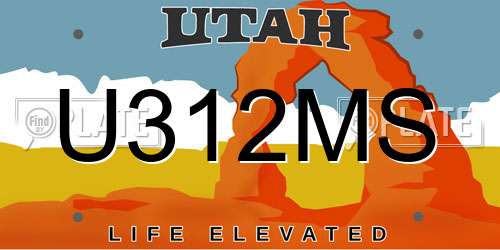 U312MS Utah License Plate