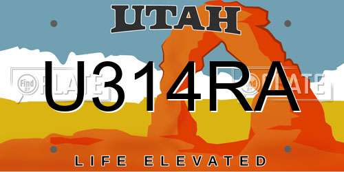 U314RA Utah License Plate