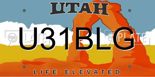 U31BLG Utah License Plate