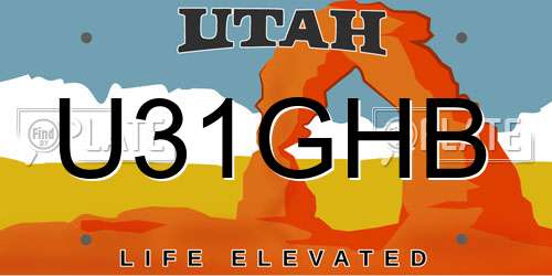 U31GHB Utah License Plate