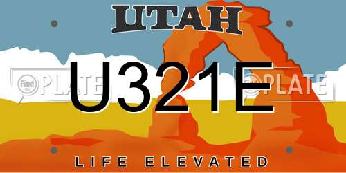 U321E Utah License Plate