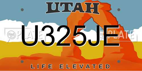 U325JE Utah License Plate