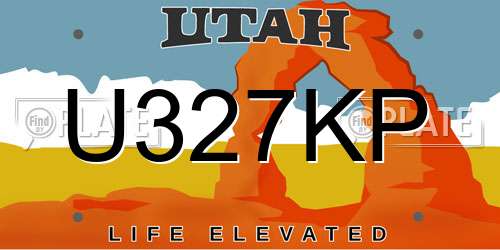 U327KP Utah License Plate