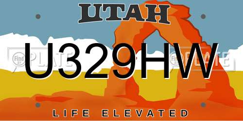 U329HW Utah License Plate