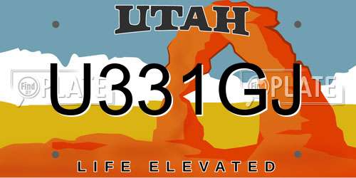 U331GJ Utah License Plate