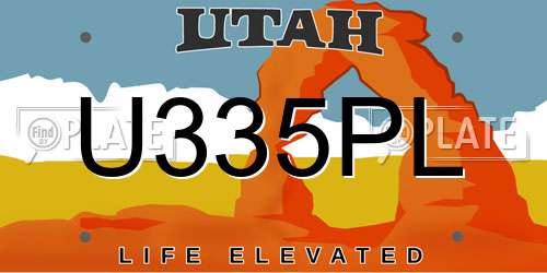 U335PL Utah License Plate