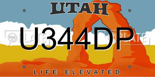 U344DP Utah License Plate