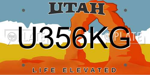 U356KG Utah License Plate