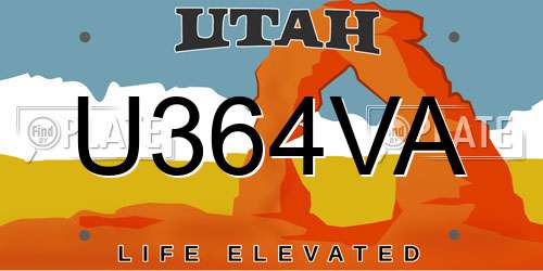 U364VA Utah License Plate