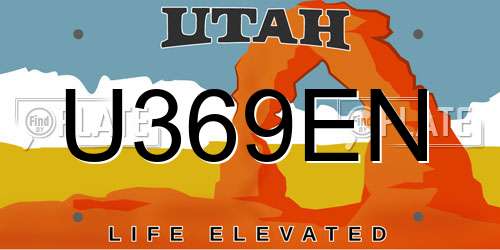 U369EN Utah License Plate