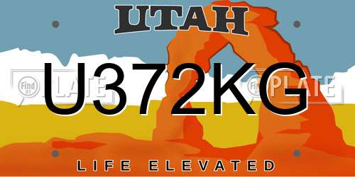 U372KG Utah License Plate