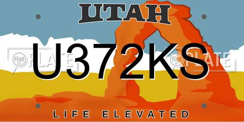 U372KS Utah License Plate