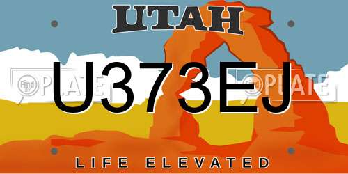 U373EJ Utah License Plate