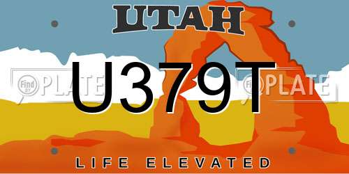 U379T Utah License Plate