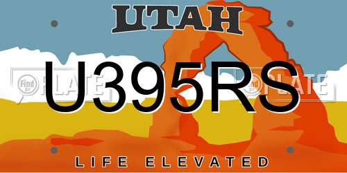 U395RS Utah License Plate