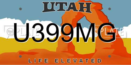 U399MG Utah License Plate
