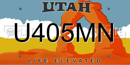 U405MN Utah License Plate