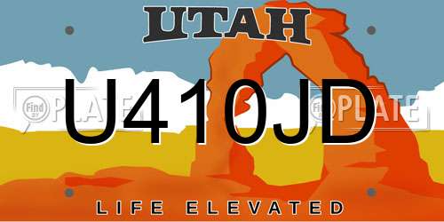 U410JD Utah License Plate