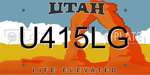U415LG Utah License Plate
