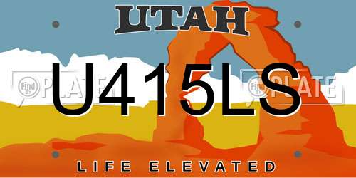 U415LS Utah License Plate