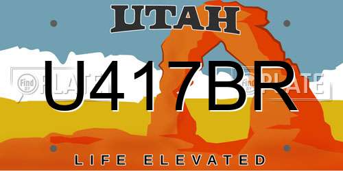 U417BR Utah License Plate