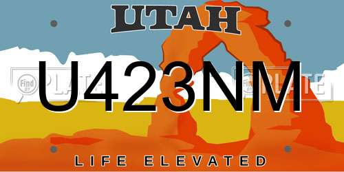 U423NM Utah License Plate