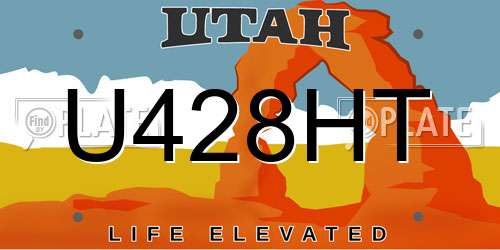 U428HT Utah License Plate
