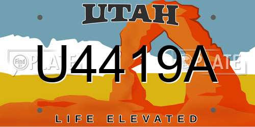 U4419A Utah License Plate